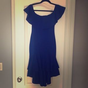 Windsor off-the-shoulder royal blue dress